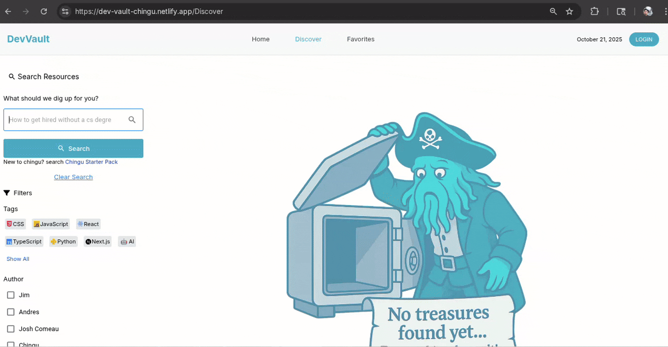 DevVault project screenshot